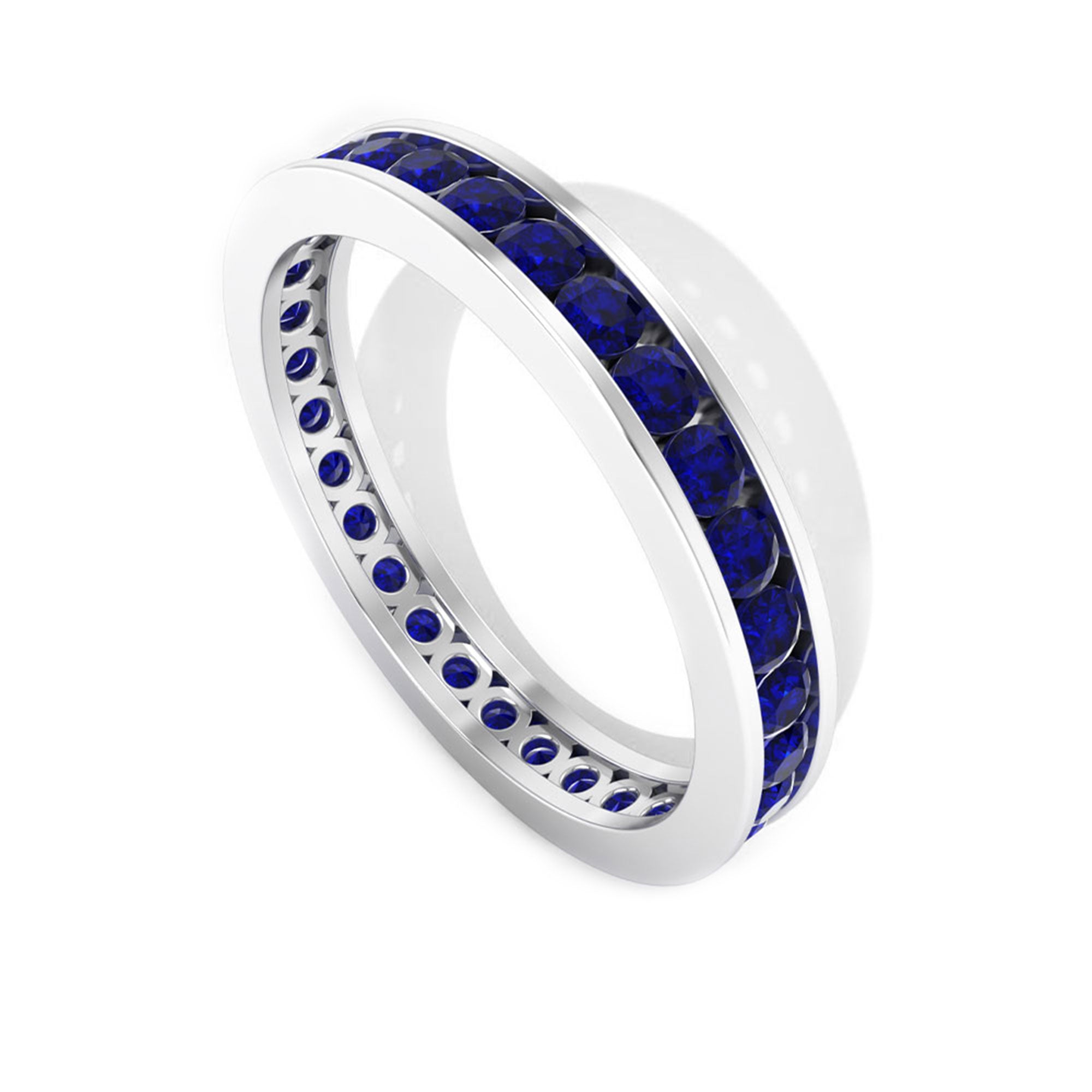 Rosec Jewels-1.50 CT Blue Sapphire Full Eternity band Ring