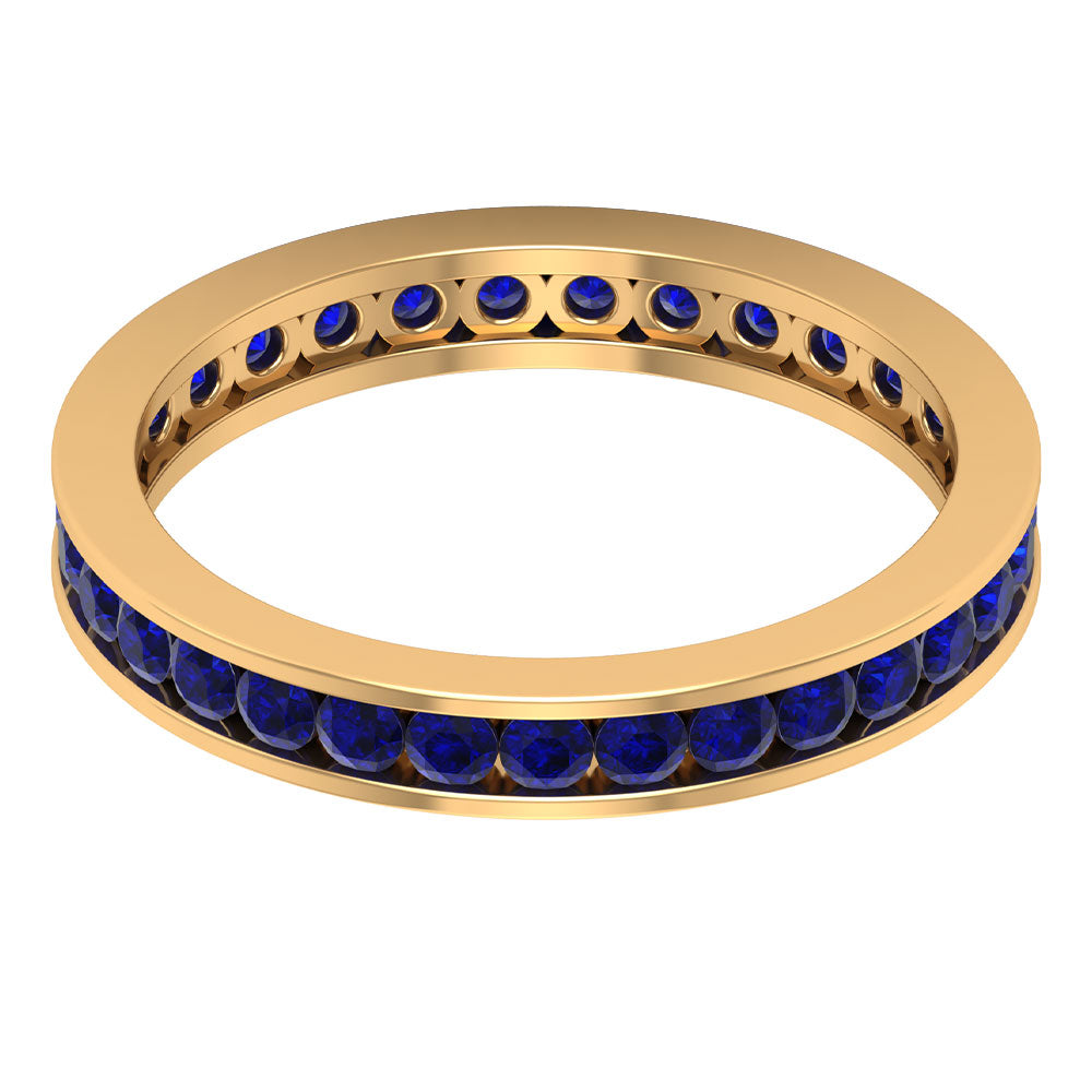 Rosec Jewels-1.50 CT Blue Sapphire Full Eternity band Ring