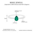 Rosec Jewels-Pear Cut Emerald Solitaire Ring with Diamond