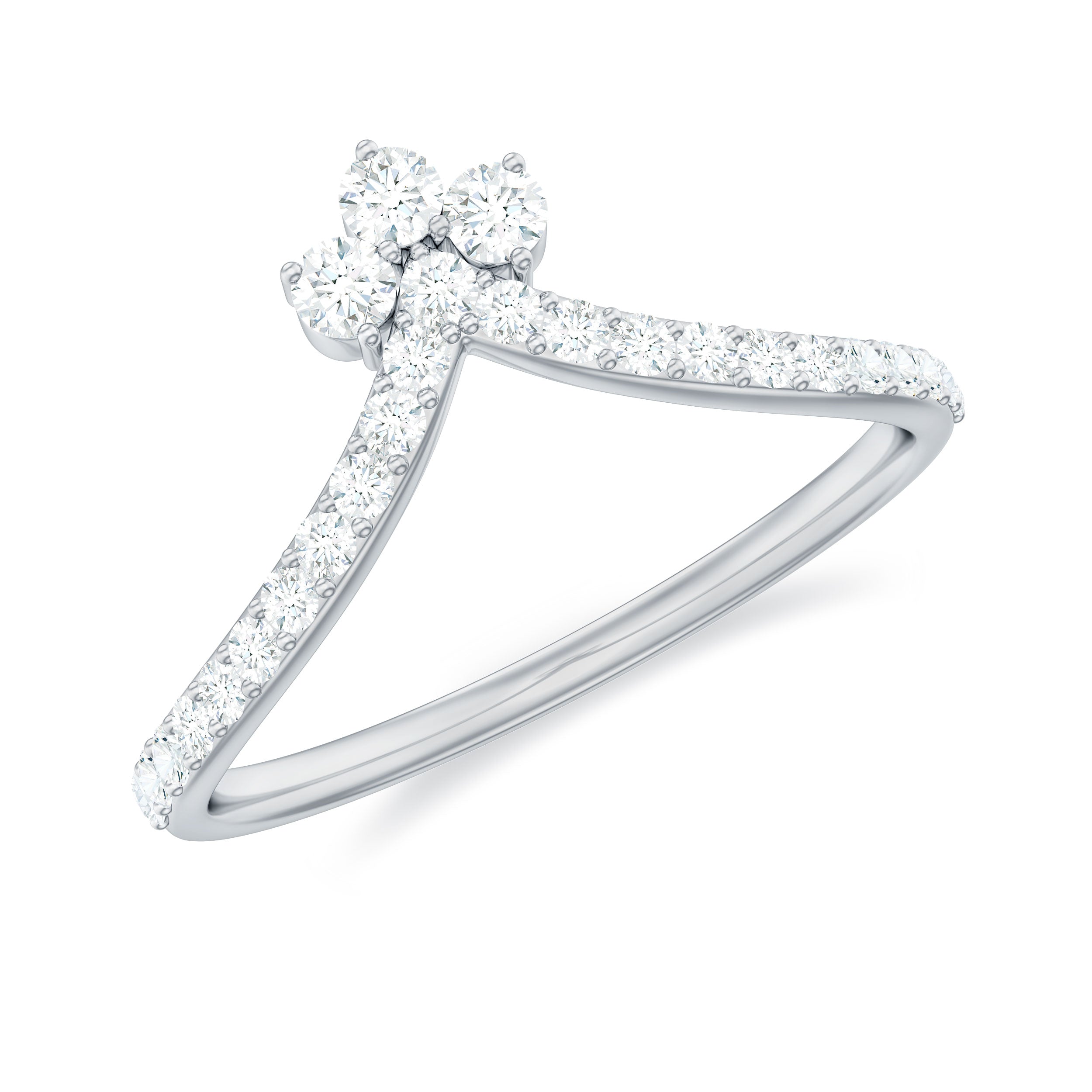 Rosec Jewels-Certified Natural Diamond V Shaped Ring Enhancer