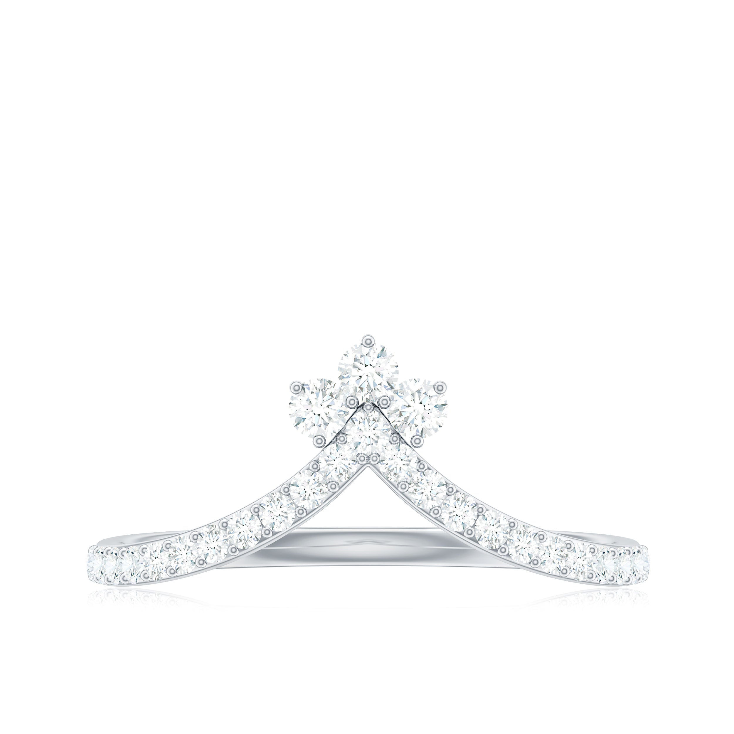 Rosec Jewels-Certified Natural Diamond V Shaped Ring Enhancer