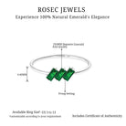 Rosec Jewels-1/2 CT Baguette Cut 2 Prong Set Emerald Three Stone Ring