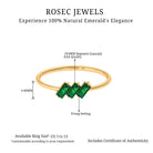 Rosec Jewels-1/2 CT Baguette Cut 2 Prong Set Emerald Three Stone Ring