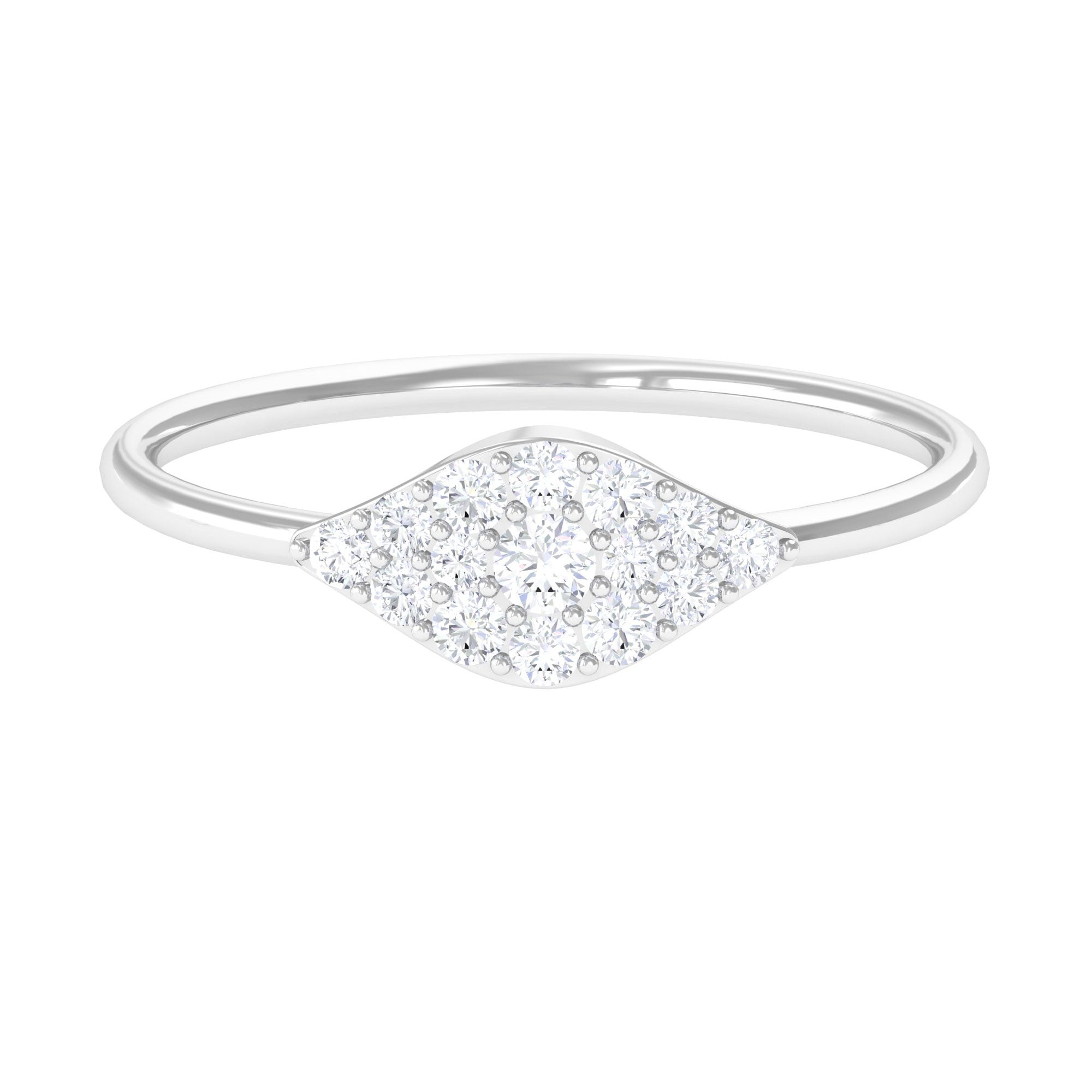 Rosec Jewels-Certified Diamond Minimal Cluster Ring in Illusion Setting