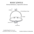 Rosec Jewels-0.75 CT Zircon Gold Beaded Solitaire Promise Ring