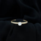 Rosec Jewels-0.75 CT Zircon Gold Beaded Solitaire Promise Ring