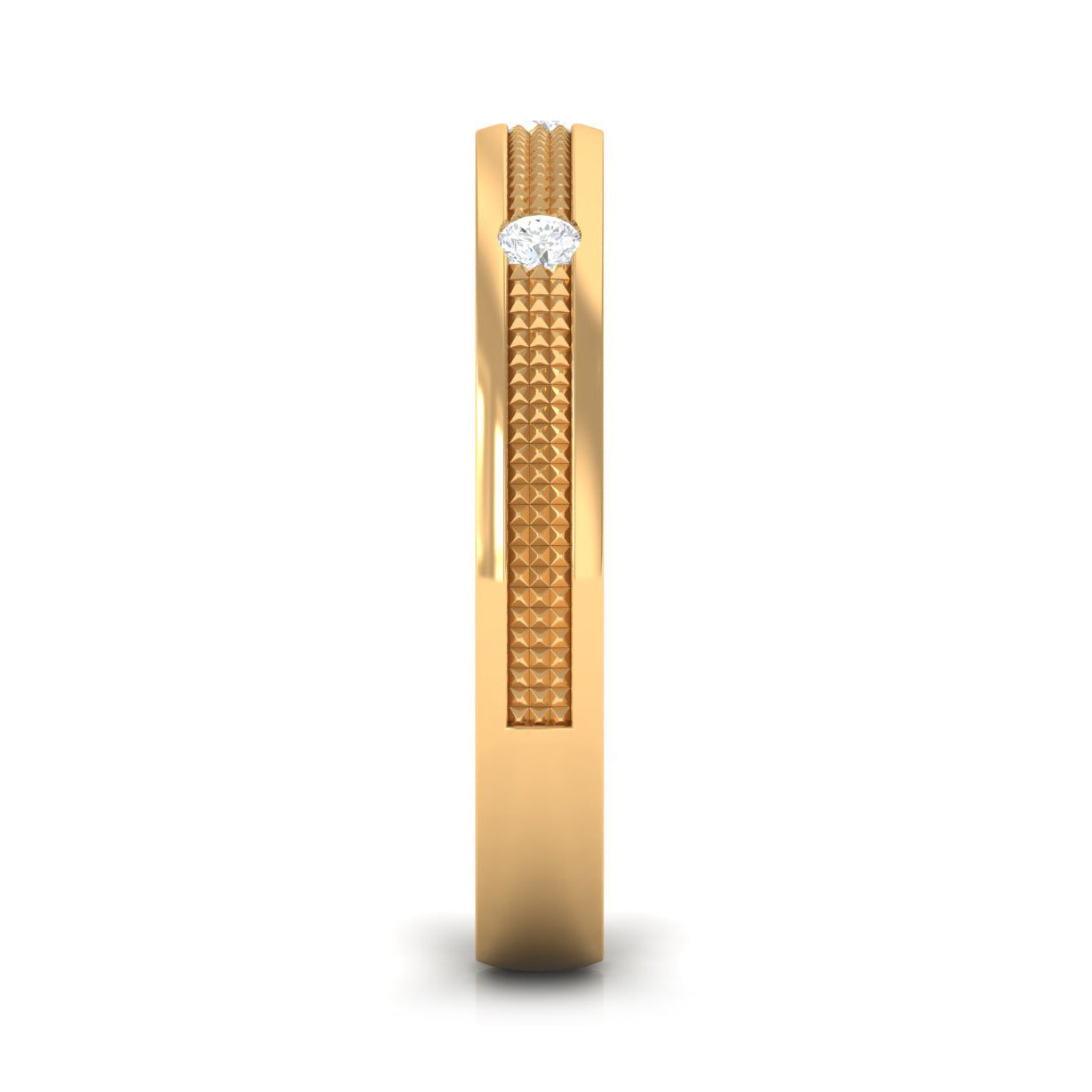 Rosec Jewels-Statement Diamond Gold Band Ring in Flush Setting