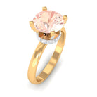 Rosec Jewels-Morganite Solitaire Engagement Ring with Diamond