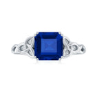 Rosec Jewels-Lab Grown Blue Sapphire Solitaire Ring with Celtic Knot