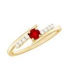 Rosec Jewels-Minimal Lab Grown Ruby and Diamond Bypass Promise Ring