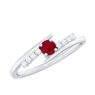 Rosec Jewels-Minimal Ruby and Diamond Bypass Promise Ring