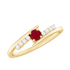 Rosec Jewels-Minimal Ruby and Diamond Bypass Promise Ring