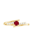 Rosec Jewels-Minimal Ruby and Diamond Bypass Promise Ring