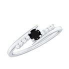 Rosec Jewels-Minimal Black Onyx and Diamond Bypass Promise Ring