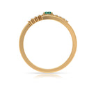 Rosec Jewels-Minimal Green Sapphire and Diamond Bypass Promise Ring