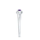 Rosec Jewels-0.25 CT Amethyst Minimal Ring Diamond Bypass Shank