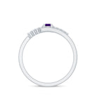 Rosec Jewels-0.25 CT Amethyst Minimal Ring Diamond Bypass Shank