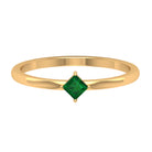 Rosec Jewels-Princess Cut Solitaire Emerald Ring in 4 Prong Diagonal Setting