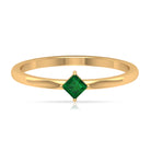 Rosec Jewels-Princess Cut Solitaire Emerald Ring in 4 Prong Diagonal Setting