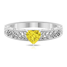 Rosec Jewels-Vintage Style Yellow Sapphire Heart Engagement Ring