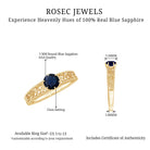 Rosec Jewels-1 CT Round Cut Solitaire Blue Sapphire Filigree Engagement Ring