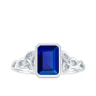 Rosec Jewels-Solitaire Created Blue Sapphire Celtic Engagement Ring