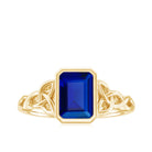 Rosec Jewels-Solitaire Created Blue Sapphire Celtic Engagement Ring