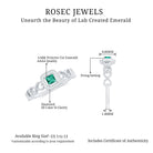 Rosec Jewels-Princess Cut Lab Grown Emerald Infinity Heart Promise Ring with Diamond Halo