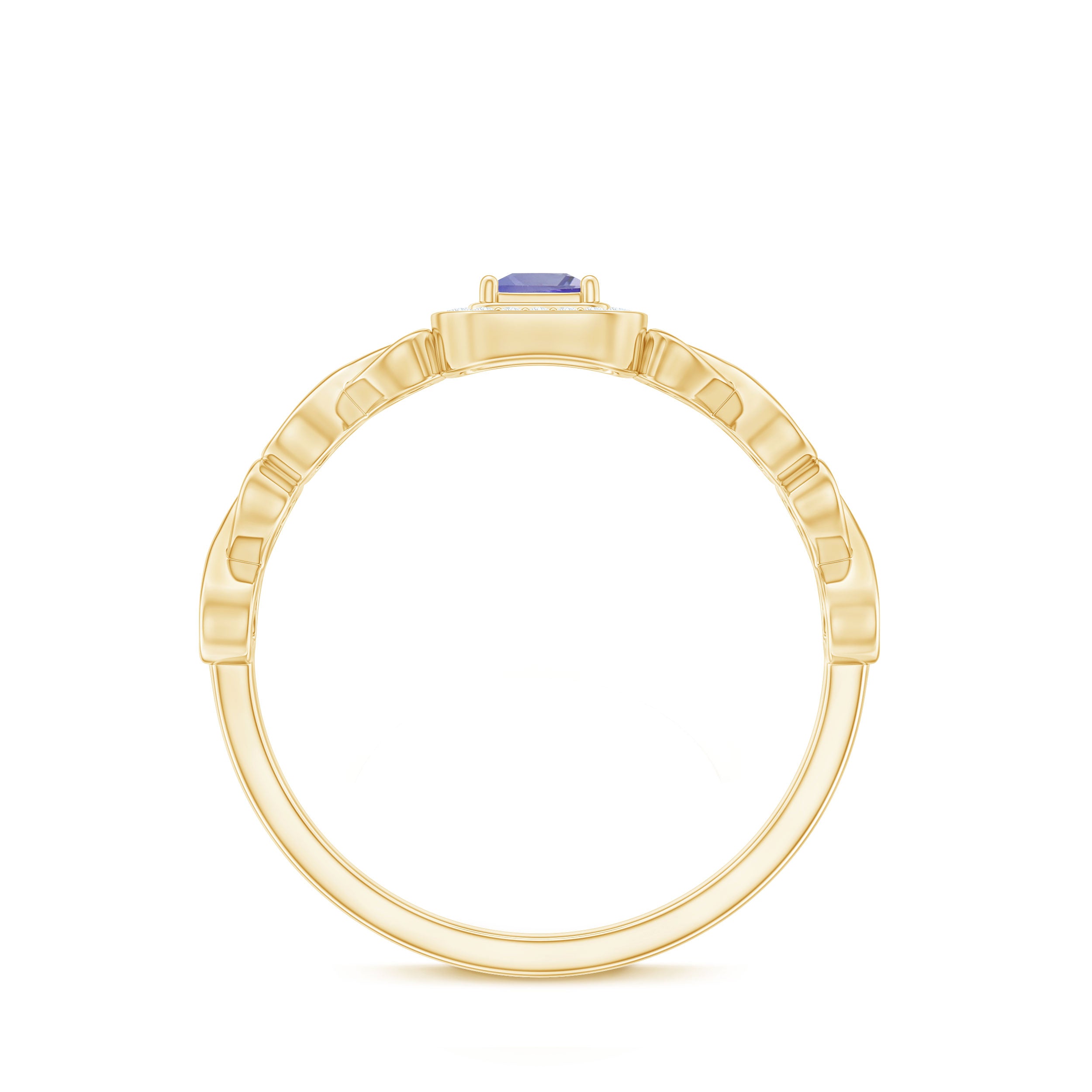 Rosec Jewels-Princess Cut Tanzanite Infinity Heart Ring with Diamond