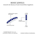 Rosec Jewels-Minimal Created Blue Sapphire and Diamond Anniversary Band Ring