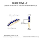 Rosec Jewels-Minimal Created Blue Sapphire and Diamond Anniversary Band Ring