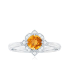 Rosec Jewels-Vintage Inspired Citrine and Diamond Engagement Ring