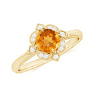 Rosec Jewels-Vintage Inspired Citrine and Diamond Engagement Ring