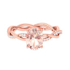 Rosec Jewels-Solitaire Morganite Engagement Ring with Braided Diamond