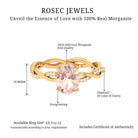 Rosec Jewels-Solitaire Morganite Engagement Ring with Braided Diamond