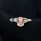 Rosec Jewels-Solitaire Morganite Engagement Ring with Braided Diamond