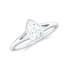 Rosec Jewels-Bezel Set Pear Moissanite Solitaire Promise Ring in Split Shank