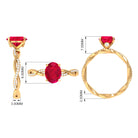 Rosec Jewels-2.5 CT Oval Created Ruby and Diamond Braided Engagement Ring