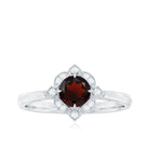 Rosec Jewels-Vintage Style Garnet and Diamond Engagement Ring