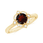 Rosec Jewels-Vintage Style Garnet and Diamond Engagement Ring