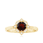 Rosec Jewels-Vintage Style Garnet and Diamond Engagement Ring