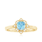 Rosec Jewels-1/2 CT Aquamarine and Diamond Art Deco Vintage Ring