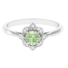 Rosec Jewels-Green Sapphire and Diamond Vintage Inspired Engagement Ring