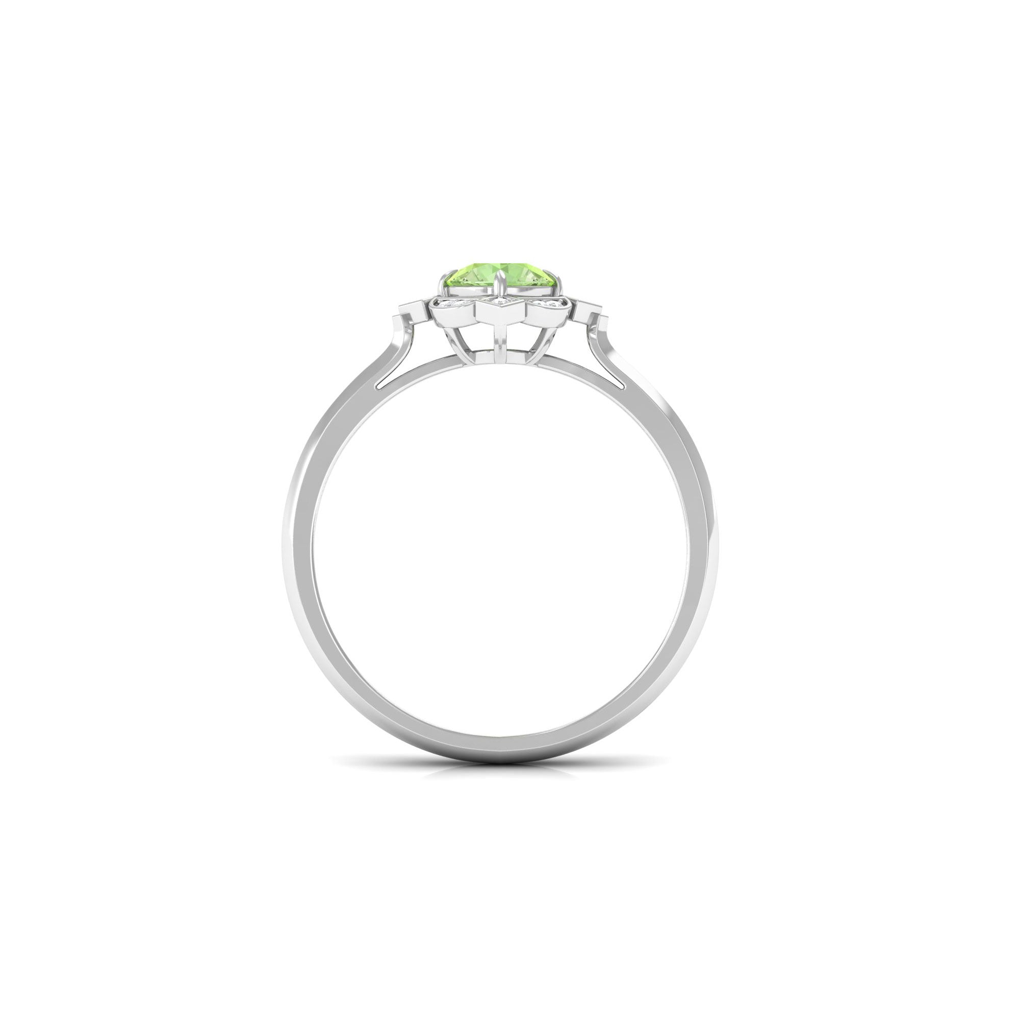 Rosec Jewels-Green Sapphire and Diamond Vintage Inspired Engagement Ring