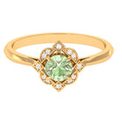 Rosec Jewels-Green Sapphire and Diamond Vintage Inspired Engagement Ring