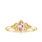 Rosec Jewels-Marquise Cut Morganite Solitaire Celtic Ring in Bezel Setting