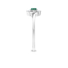 Rosec Jewels-Round Green Sapphire Bypass Promise Ring with Diamond