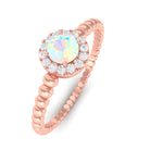 Rosec Jewels-1/4 CT Ethiopian Opal and Diamond Bubble Engagement Ring