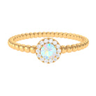 Rosec Jewels-1/4 CT Ethiopian Opal and Diamond Bubble Engagement Ring