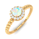 Rosec Jewels-1/4 CT Ethiopian Opal and Diamond Bubble Engagement Ring